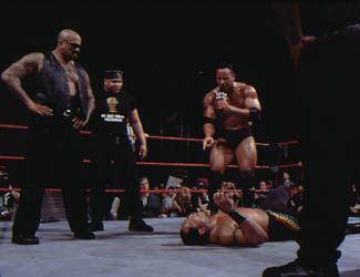 The Rock let's some roody-poo know his role!!